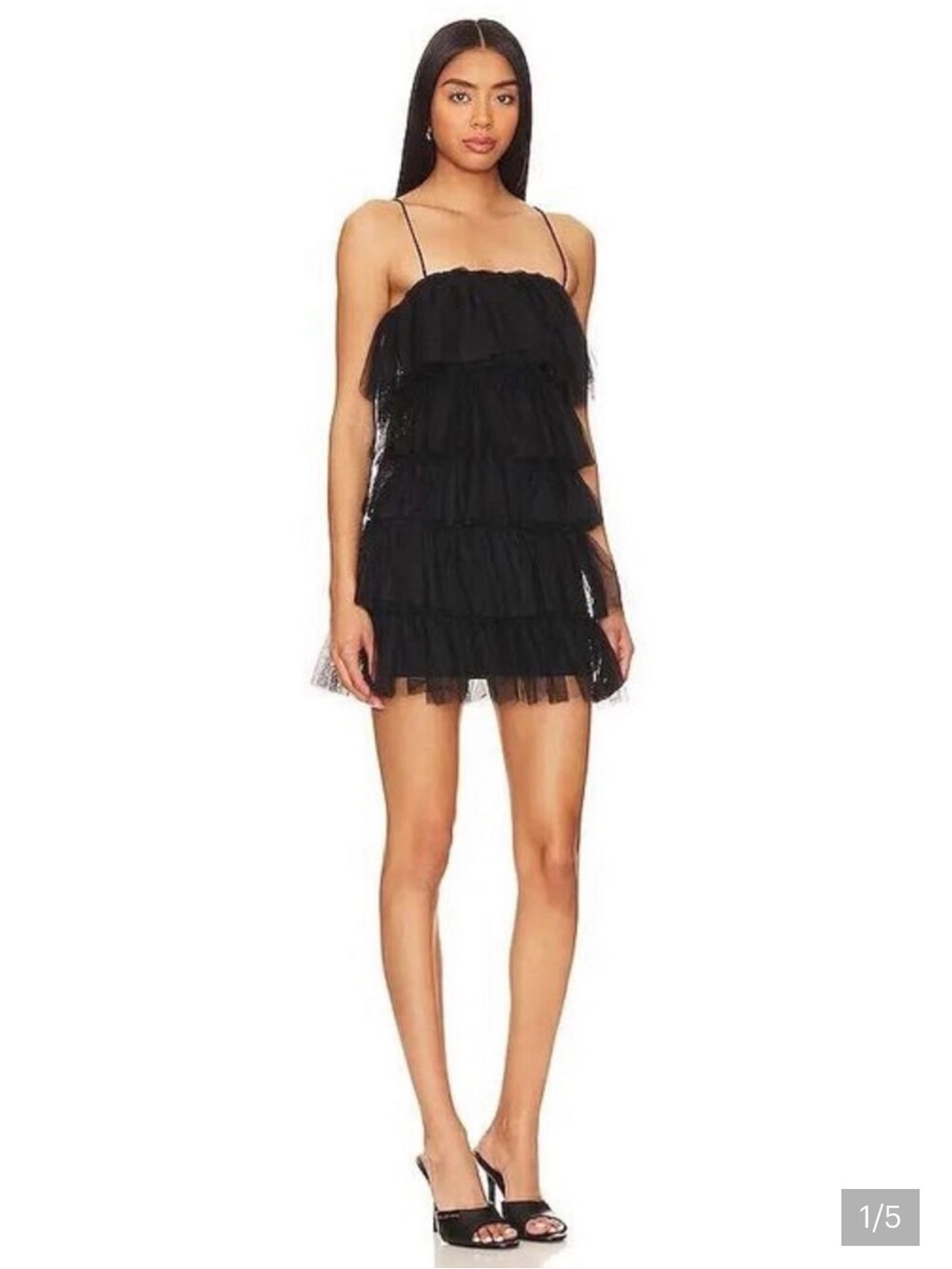 More to Come Black Tiered Ruffle Mini Dress with